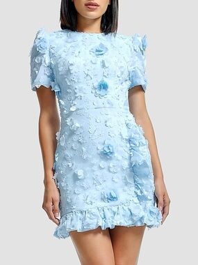 NWT Dress The Population Brittany 3D Floral Mini Dress Size Small